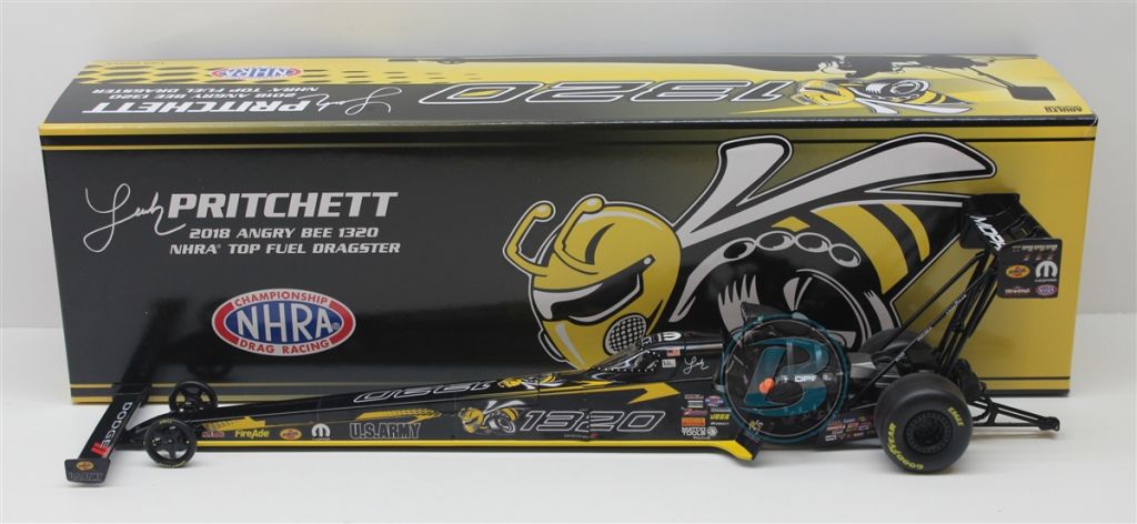 **Damaged See Pictures** Leah Pritchett 2018 Angry Bee 1320 1:24 Top Fuel Dragster NHRA Diecast **Box Damaged See Pictures** Leah Pritchett 2018 Angry Bee 1320 1:24 Top Fuel Dragster NHRA Diecast