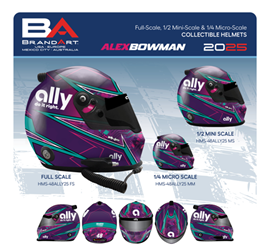 *Preorder* Alex Bowman 2025 Ally Full Size Replica Helmet Alex Bowman, Helmet, NASCAR, BrandArt, Full Size Helmet, Replica Helmet