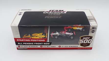 Indianapolis 500 All Penske Front Row 3-Car Set Scott McLaughlin, Will Power, and Josef Newgarden 2024 1:64 Indy Car Diecast Indianapolis 500 All Penske Front Row 3-Car Set Scott McLaughlin, Will Power, and Josef Newgarden 2024 1:64 Indy Car Diecast