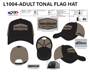 *Preorder* Noah Gragson 2025 Adult Flag Hat - OSFM Hat, Licensed, Noah Gragson